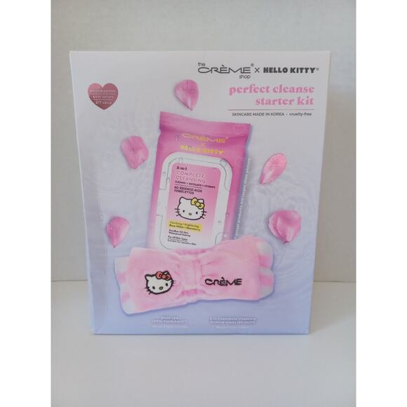 The Creme Shop x Hello Kitty Cleanse starter Kit Headband & Makeup Wipes NEW! - Picture 1 of 5
